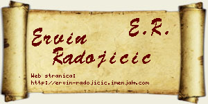 Ervin Radojičić vizit kartica